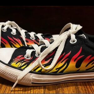 Converse All-Stars Flame Design Sneakers, Size 2